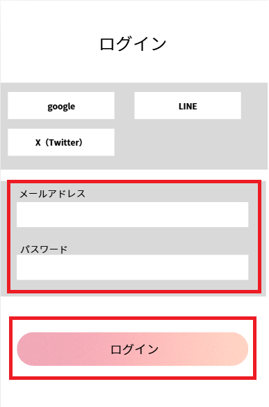 FANZAライブチャットログイン画面の入力例