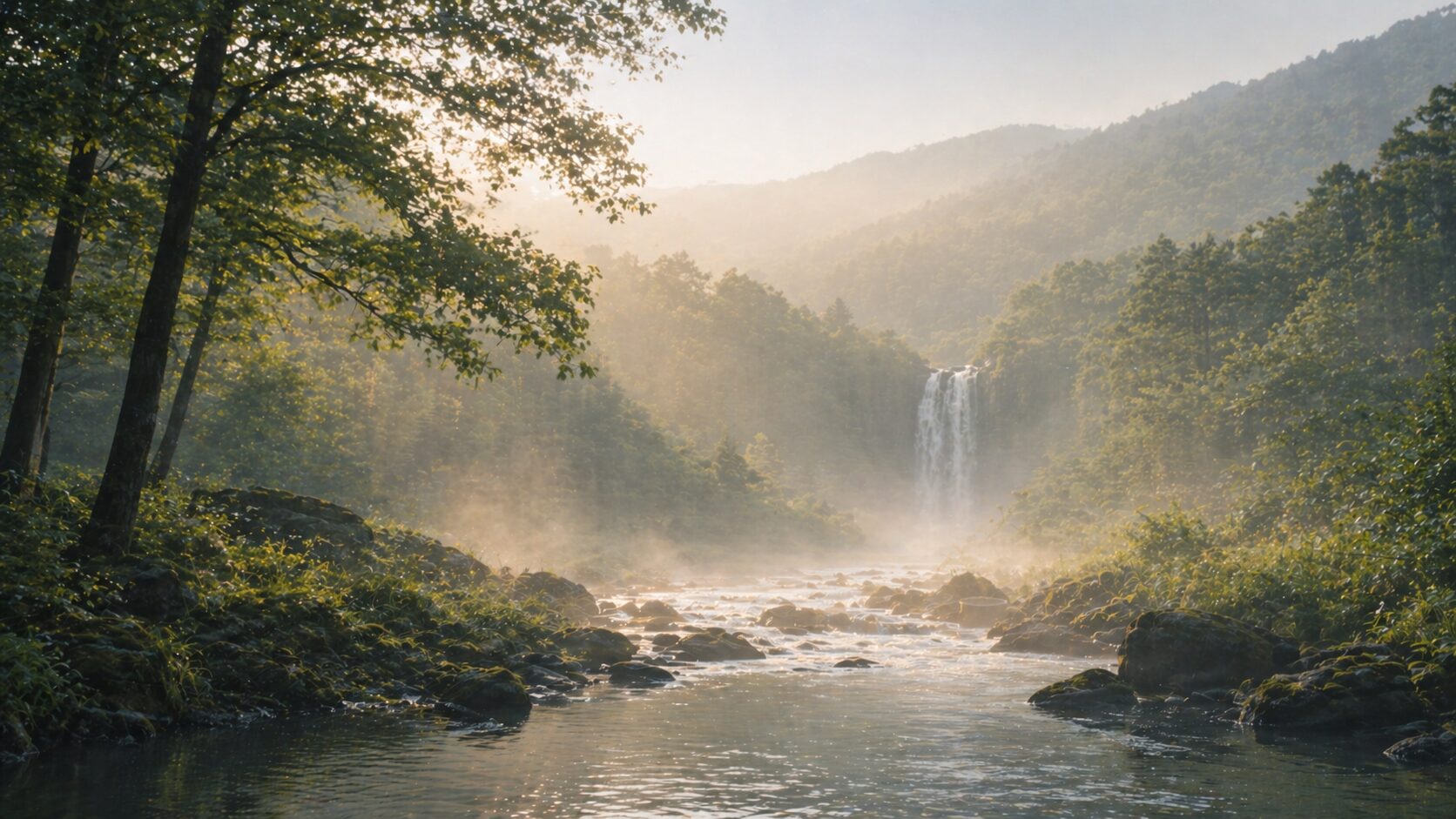 優雅な山川の風景